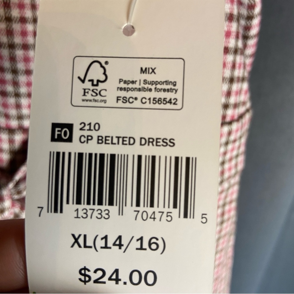 Colorful Planet, Kids XL 14/16, Pink and Brown Plaid‎ Dress NWT - Picture 6 of 10